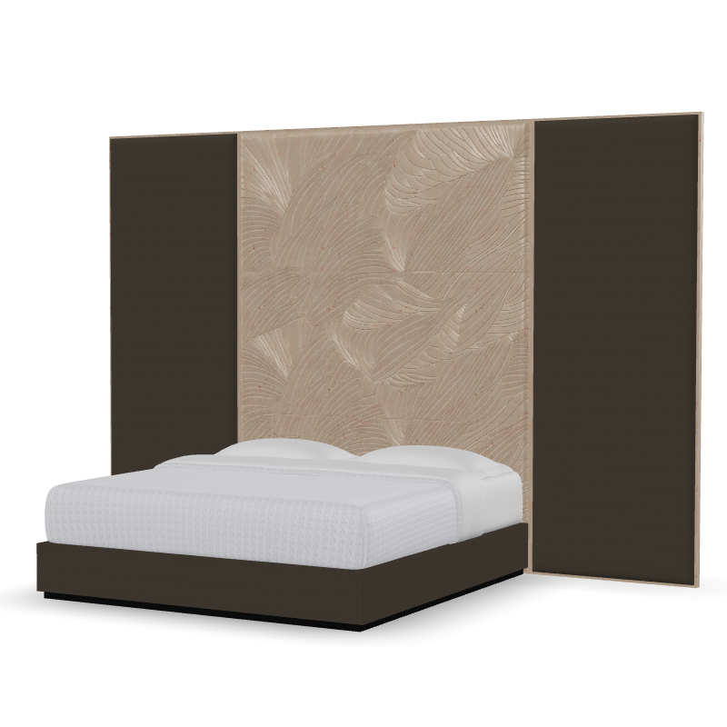 Luxurious American Style King-Sized Upholstered Panel Bed