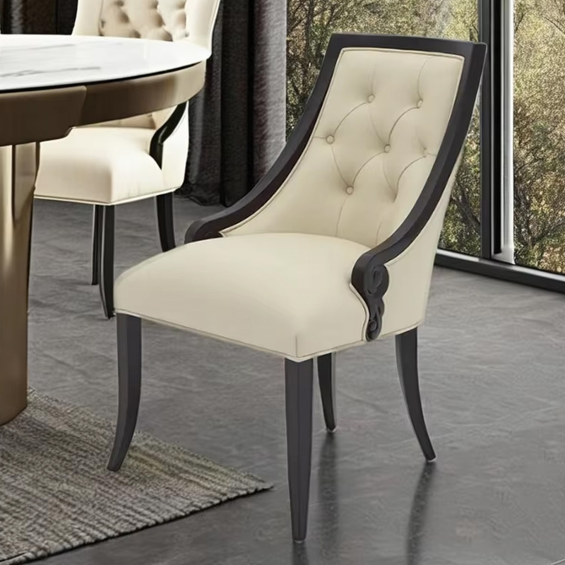 American-Style Solid Wood Upholstered Dining Chair