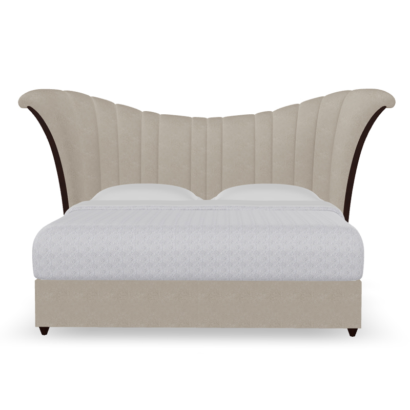American-Style Bed with Unique Irregular Headboard Design