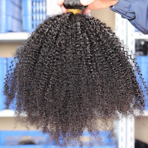 Indian Remy Human Hair Afro Kinky Curly Hair Weave Natural Color 3 Bundle Deals