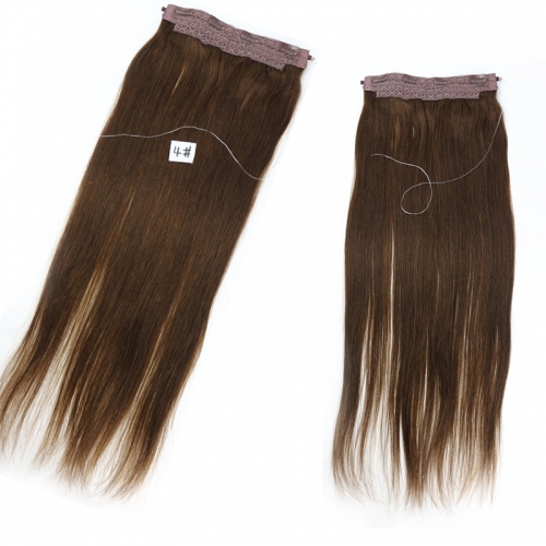 Brazilian Human Hair Flip Hair Extension Color #4 Flip In Hair Extension Straight Hair