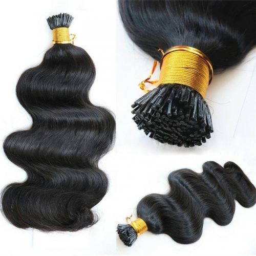 Natural 100%Human  I Tip Hair Wholesale Body Wave 10-30 Inch I Tip Remy Brazilian I Tip Hair Extension