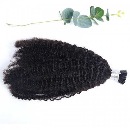 Double Drawn Cuticle Aligned Human Hair Wholesale 10A Micro Beads For Afro  Kinky Curly I Tip Hair Extensions