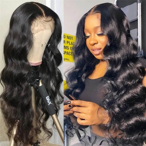 Body Wave 13*6 Hd Transparent Lace Front Wigs 100% Human Hair Pre Plucked 30 Inch