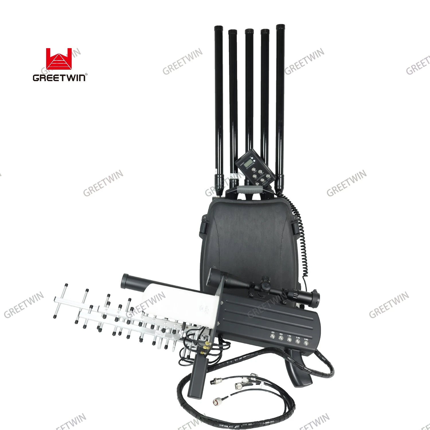 1.5km High Power Manpack 5 Channel Anti Drone System jammer