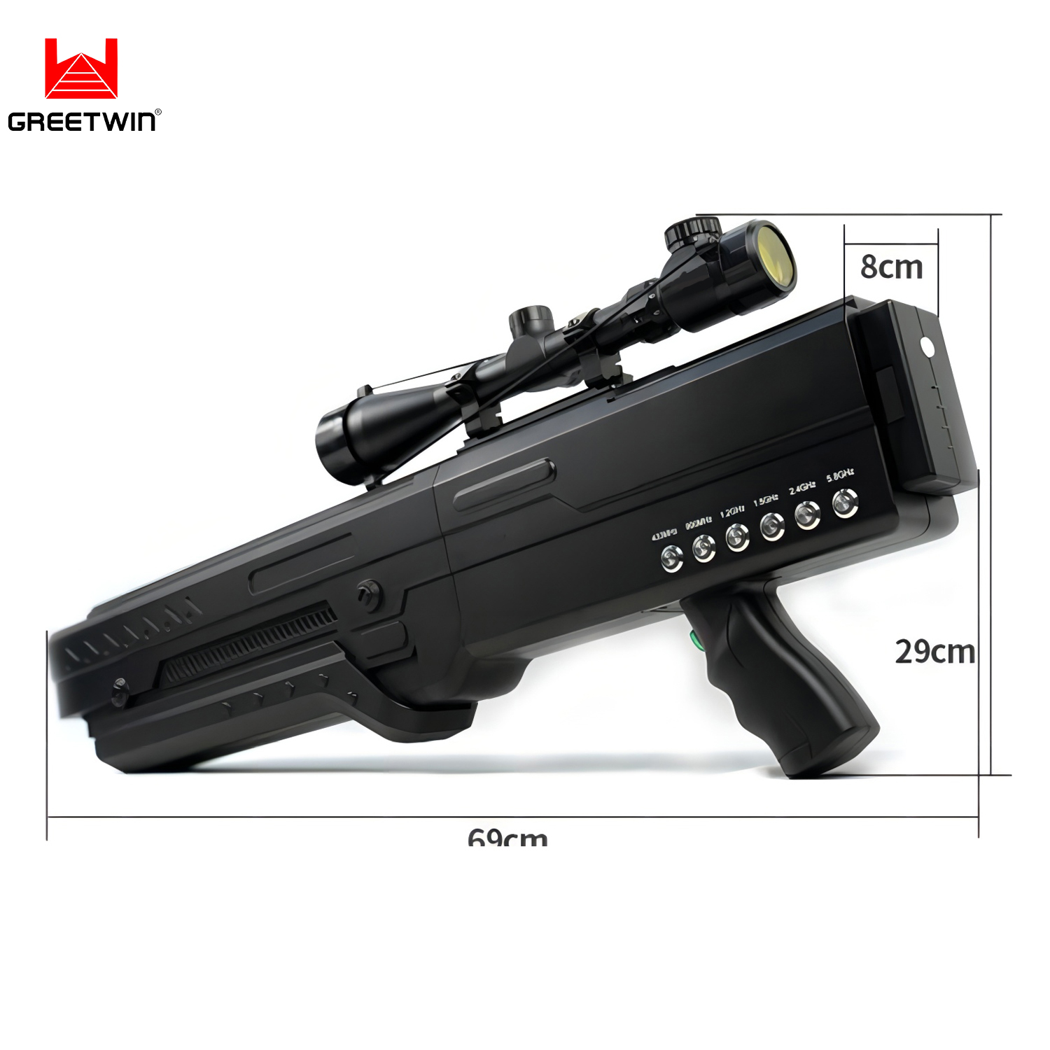 Handheld 1.2KM long distance anti drone gun anti uav system