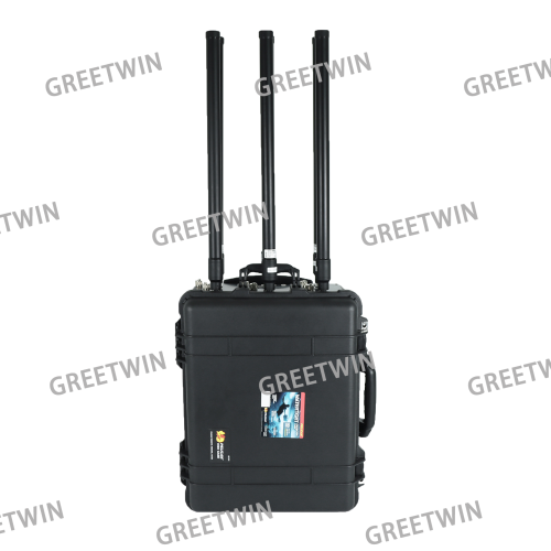Portable Luggage 350W 2KM Range Drone Signal Jammer