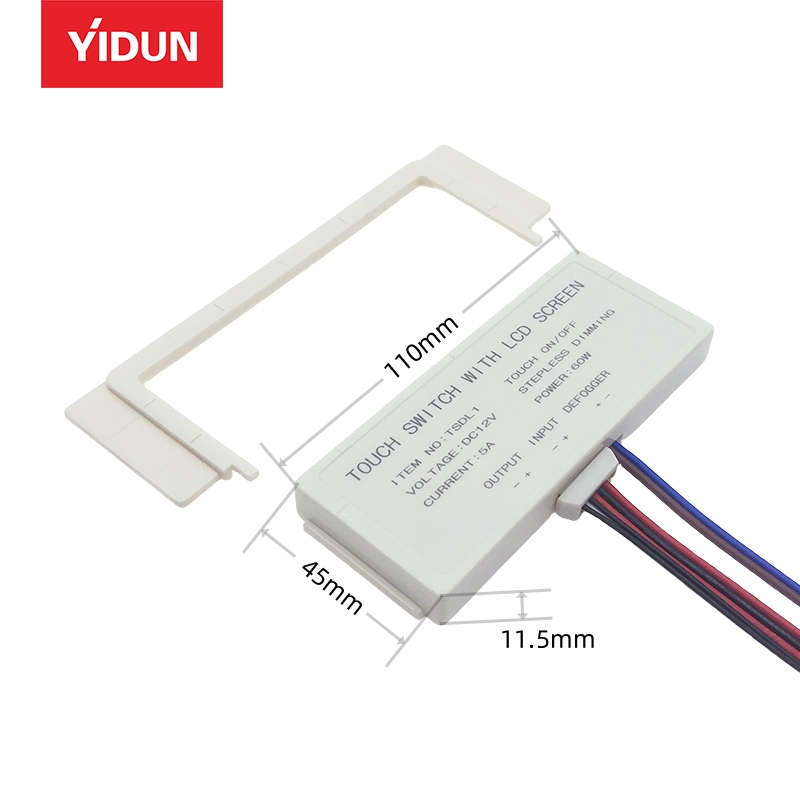 LED Mirror Multi-Function Touch Switch (Time Display, Defogging & Dimming)