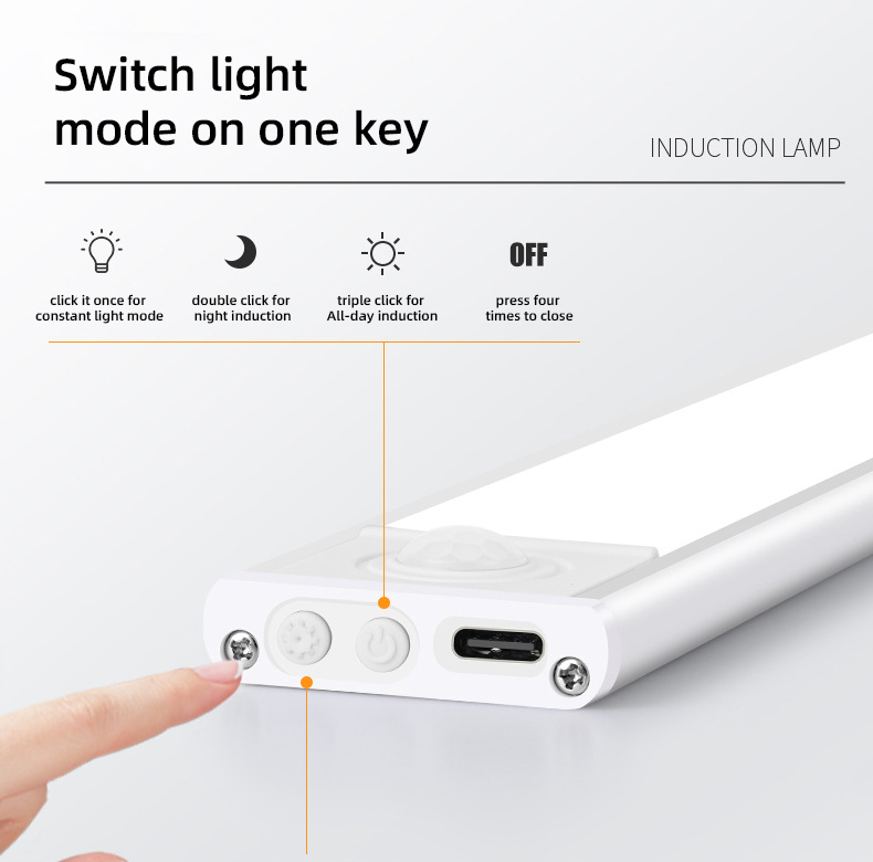 LED Rechargeable Cabinet Sensor Light (YD-CLA-40) – 400mm Motion-Activated LED Lamp