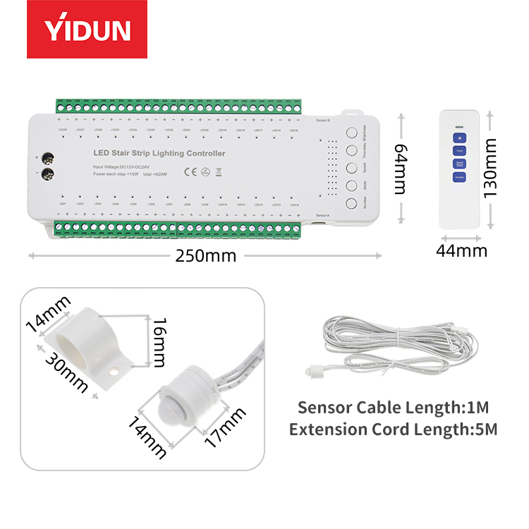 Stair Sensor Switch (RL-STEP-03-08) – DC12-24V LED Stair Lighting Control