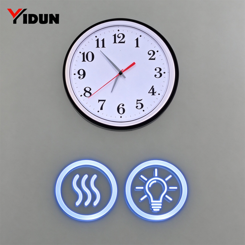 LED Mirror Multi-Function Touch Switch with Clock Display, Defogging & Stepless Dimming (DC 12-24V)