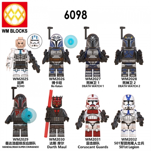 Hot Sale Wm6098 Star Echo Bo Katan 501st Legion Coruscant Guards Darth Maul Mini Action Figure Wars Building Blocks Children Toys