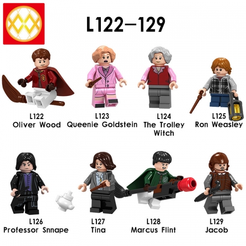 L122-129 Oliver Wood Queenie Goldstein The Trolley Witch Ron Weasley Professor Snnape Tina Marcus Flint Jacob Building Blocks Kids Toys