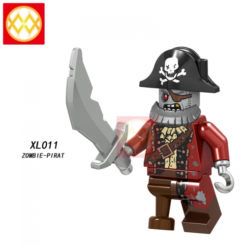 WM XL011 Movie Series Zombie Pirate Assembled Building Block Miniature Toy Gifts for Adults and Children