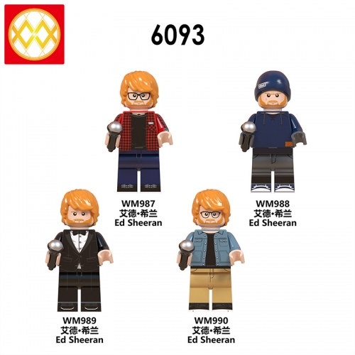 WM6093 Famous Singer Figures Ed Sheeran Building Blocks Toys Action Game Gifts Toys