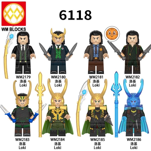 2021 New WM6118 Loki with Plastic Cape Super Heroes Action Figures Building Blocks toy for kids