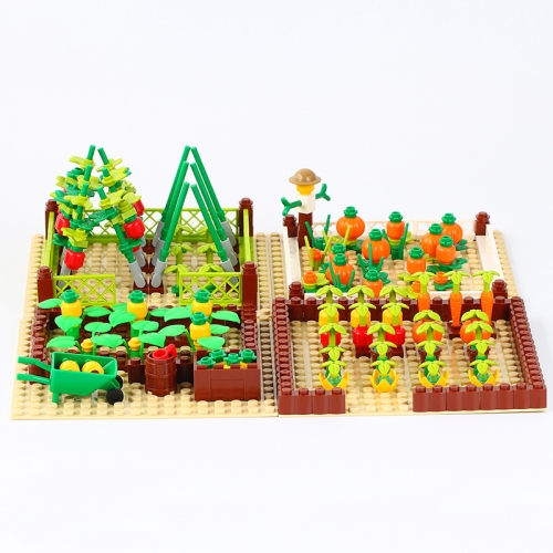 MOC0061-0064 Farm Series Vegetable Field Ornament Building Blocks Bricks Kids Toys for Children Gift MOC Parts