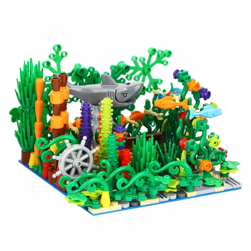 MOC3011 Underwater World Model Compatible Fish Plants Bricks Assembly Building Blocks Kids Toys