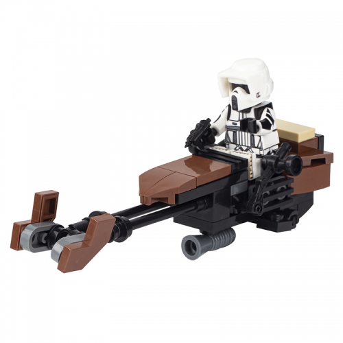 MOC2009-A Star wars Series Scout Flying Vehicle Stormtrooper Speeder Bike Building Blocks Bricks Kids Toys for Children Gift MOC Parts