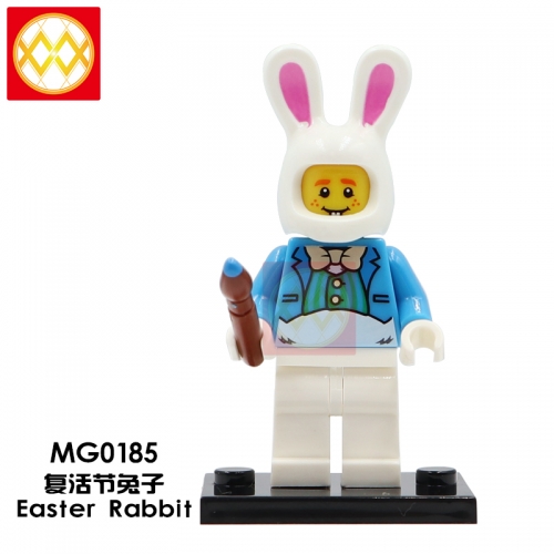MG0185 Cartoon Easter Rabbit Figure Building Blocks Kids Toys