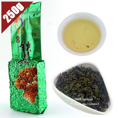 250-китайский Anxi TieGuanYin зеленый чай Улун галстук Гуань Инь 1725 золото GUI потеря веса Китай Зеленая пища для похудения чаи подарок 