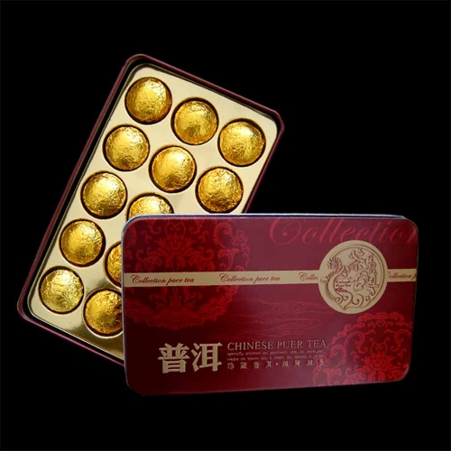 2021/2022 Yr Mini Puer Tuocha Gold Tin Foil Packing Ripe Puerh Shu Pu'er Gift 75g