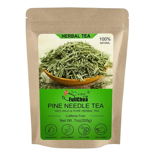 FullChea - Dried Pine Needle Tea - 7oz/200g - Premium Red Pine Needles Loose Leaf Herbal Tea - Better Than White Pine Needle Tea - Cut & Sifted
