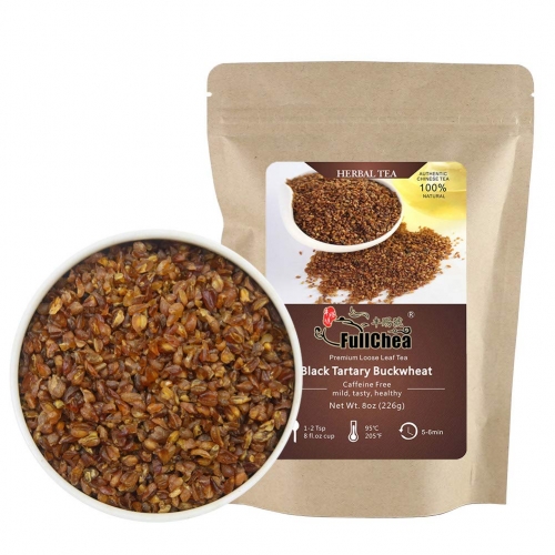FullChea - Himalayan Tartary Buckwheat Tea - Black Buckwheat - Roasted Buckwheat - Loose Leaf Herbal Tea - Caffeine Free - NON-GMO - Gluten Free 226g