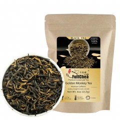 FullChea - Chinese Tea Golden Monkey - Fujian Black Tea Loose Leaf - Golden Tea Chinese - Pleasant Taste with Malt and Chocolate - 113g