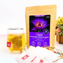 FullChea - Blue Lotus Flower Tea Bag - Egyptian Lotus Flower Herbal Tea Loose Leaf - Non-GMO - Caffeine-free - 1g * 20 Pcs