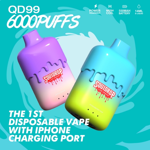 Squidrop 6000 Disposable Vape With Lightning Port