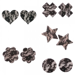 Women Boob Covers Disposable Custom Lace Nipple Pasties Black Sexy Girl Nipple Cover Stickers