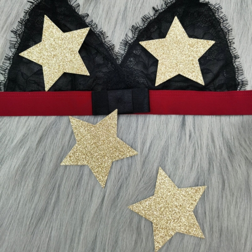 Hot Sale Golden Star Glitter Nipple Cover Decoration Accessories Party Club Disposable Breast Pasties Wholesale