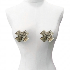 2020 New Arrival Brown Nipple Covers Sexy Women Underwear Accessories Snake Skin Pattern Cross Breast Stickers Adhesive