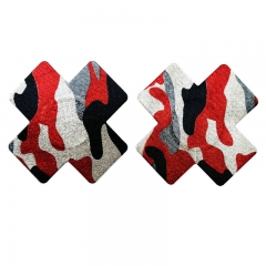 KAYA New Style Self Adhesive Camouflage Fabric Boob Stickers Sexy Disposable Cross Breathable Sexy Girl Nipple Cover Pasties