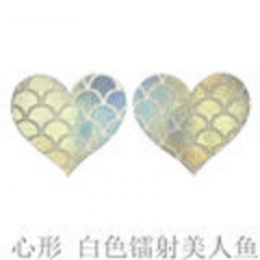 White Holographic Boob Sticker Mermaid Assorted Nipple Covers Adhesive Sexy Women Nipple Pasties Disposable