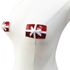 Boob Pasties Wholesale Custom Red Fashion Nipple Stickers Christmas Nipple Cover Sequins pasties Sexy