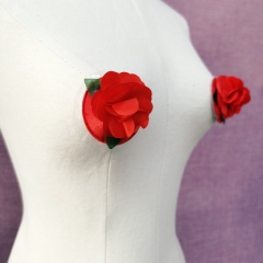Sexy Ladies Red Flower Decorative Breast Nipple Covers Beauty Valentine's Day Gift for Girl Reusable Nipple Pasties