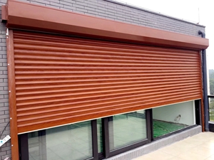 wood grain color aluminum roller shutter for residential home balcony