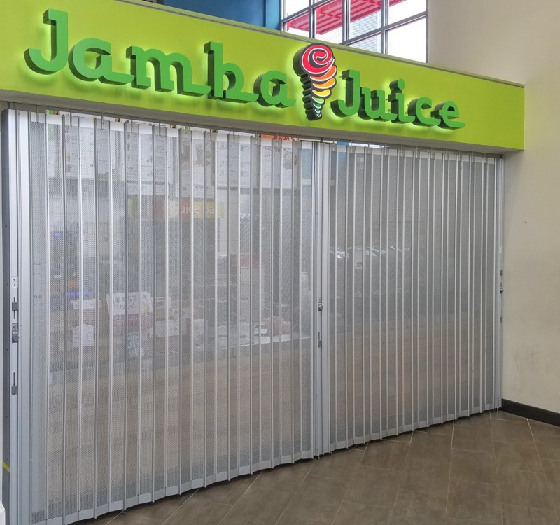 Aluminum security side sliding folding shutters for shops