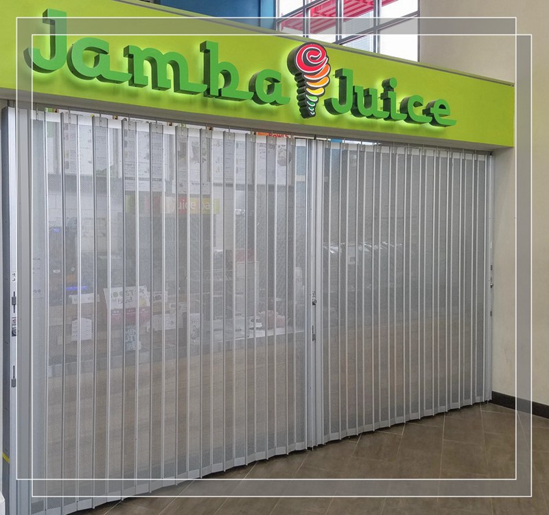 micro-perforated aluminum sliding folding shutter door photo gallery