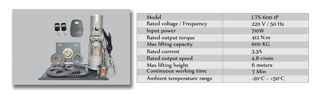 600 KG shutter door motor specifications