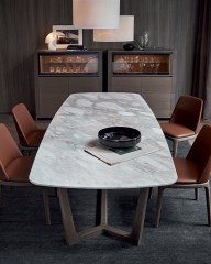 White Room Set Modern Chair Marble Top Dining Table
