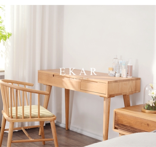 New Design Solid Wood Modern Simple Dressing Table With Mirror