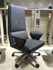 Revolving Executive Blue Leather Office Chair Price