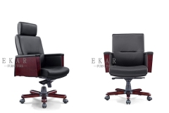 High-end Black Adjustable Boss Office Chair Leather