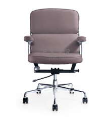 Middle Size Real Leather Office Wheel Chair