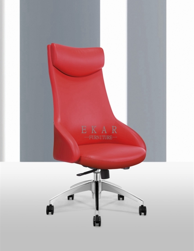 Latest Designs Head Support Red Leather Chair Office Furniture