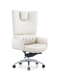 Leader Office Chair Ergonomic White Leather Swivel Lift Chair