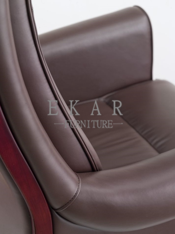 Luxury Leather High Back Office Chair Reddish Brown Executive Chair